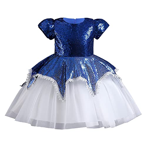 Robe de princesse anti-grattage en tulle bleu pour enfant