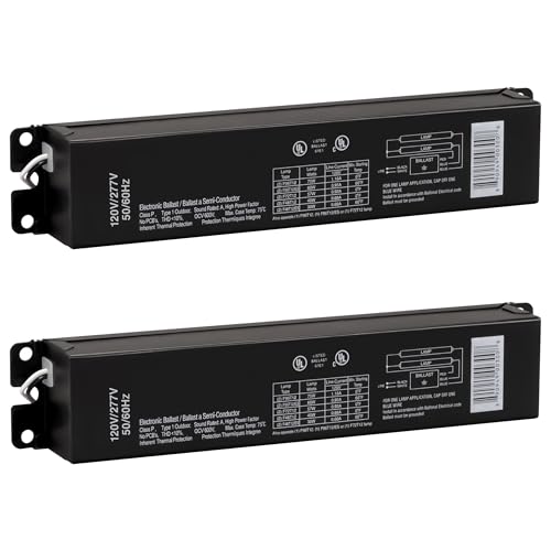 OHLECTRIC Replacement for Keystone KTEB-275-UV-TP-PIC-SL 2 Lamp T12 Electronic Fluorescent Ballast | 120-277V Input with Instant Start Operation | 0.88 Ballast Factor, UL-Approved