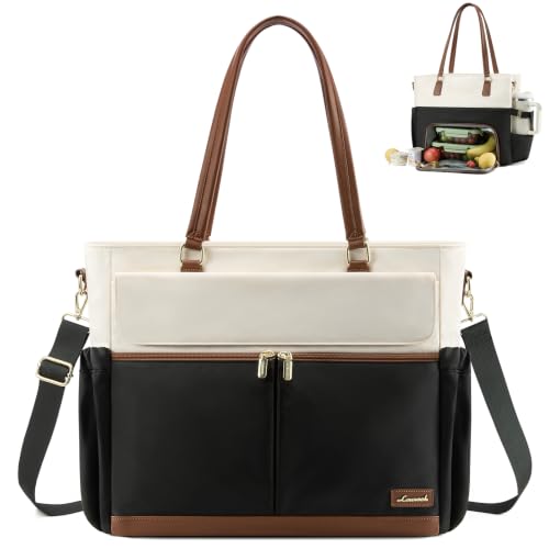 Image of LOVEVOOK Lunch Tote Bag for Women, Work Laptop Bag with Lunch Compartment