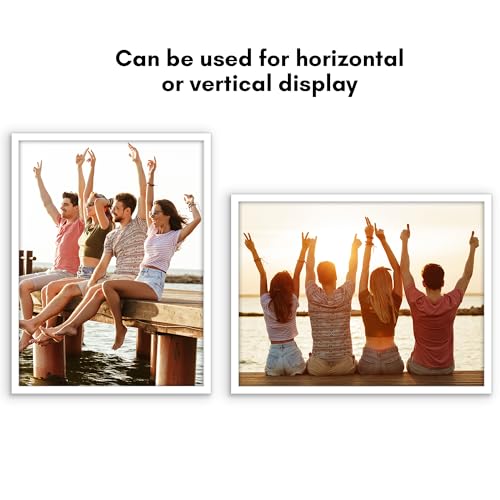 Americanflat 18x24 Poster Frame with Polished Plexiglass - Streamline Collection - Thin Border Picture Frame for Wall Display - Hanging Hardware Included - White