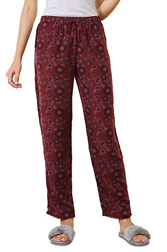 Image of Van Heusen Women's Printed Lounge Pants | Drawstrings & Side Pockets | Ultra Soft Fabric | Relaxed Fit | At home pyjamas | Everyday Comfort | Printed | Style 55306 | Available in Pack of 1 & 2