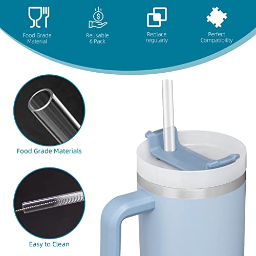 Miniatura 4 de Lucknight 6 Pajitas Reutilizables De Plástico Para Stanley 20 30 40 Oz Tumbler, Inodoro, Fácil De Limpiar, Material Grado Alimenticio