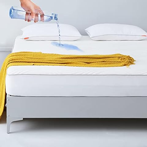 Sweetnight King Size Mattress Protector,Waterproof Mattress Protector with Bamboo Surface,Fitted Sheet Mattress Cover Extra Deep Pocket 40cm Machine Washable 90x190cm Cover