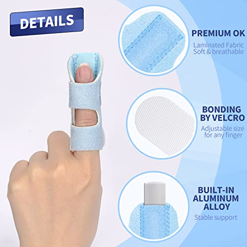 Leezmark 4 Pcs Finger Splints, Finger Straightener Brace For Arthrists, Finger Splints For Broken Finger, Finger Splint For Middle, Pinky, Thumb, Ring, Trigger Finger (4 Colors) #TOP2