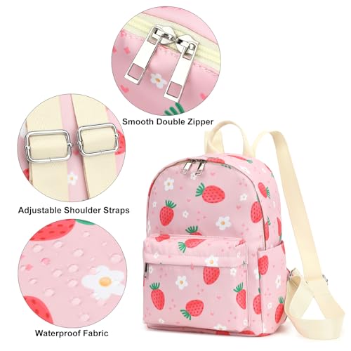 Image of Strawberry Mini Backpack Women Girls, Small Backpack Purse for Adults Teens Kids School Travel