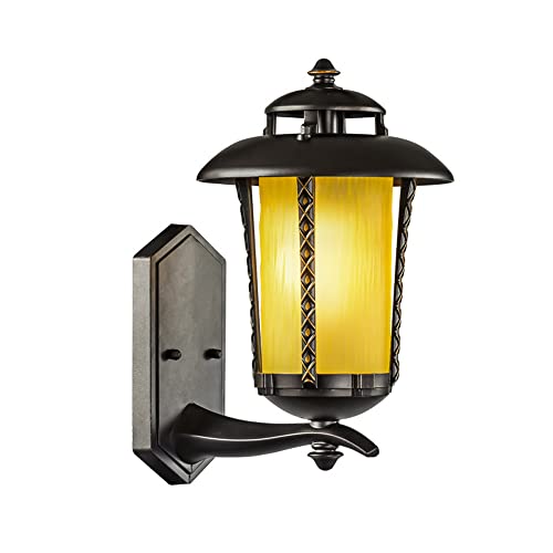 Applique étanche extérieure avec abat-jour en verre lampe rétro pour garage porche et maison