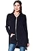 A+D Womens Light Oversized Zip Hoodie Sweatshirt w Side Slits (Black, Large)