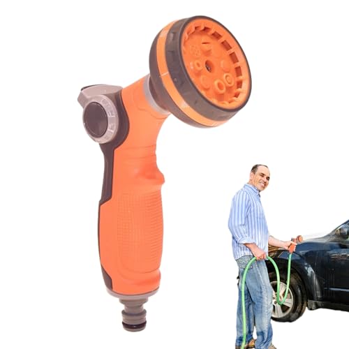 Spray Nozzle - Hose Pipe Spray Guun | Heavy Duty Garden Hose Sprayer | Handheld Gardening Tool With 8 Adjustable Sprays Patterns | Watering Plants, Lawn Care, Car Wash, or Pet Bathing