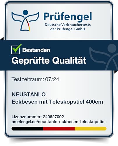 Neustanlo | Eckbesen mit Teleskopstiel | 400 cm | ausziehbar mit Stiel | farblich Sortiert | ideal für Fassadenreinigung