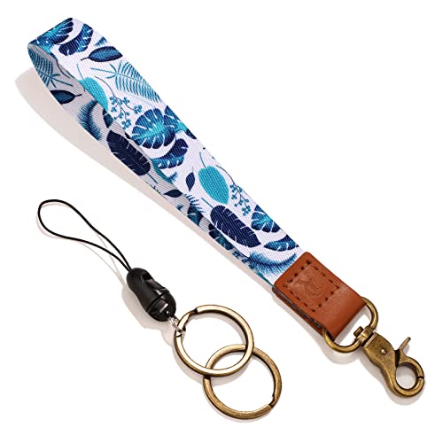 Wrist Lanyards Key Chain Holder Premium Quality Wristlet Lanyard Keychain for Women (Turtle Leaf)