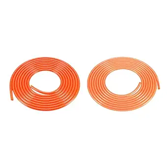 uxcell 10ft 5mm 6mm PU Transmission Round Belt High-Performance Urethane Belting Orange for Conveyor Bonding Machine Dryer 2pcs