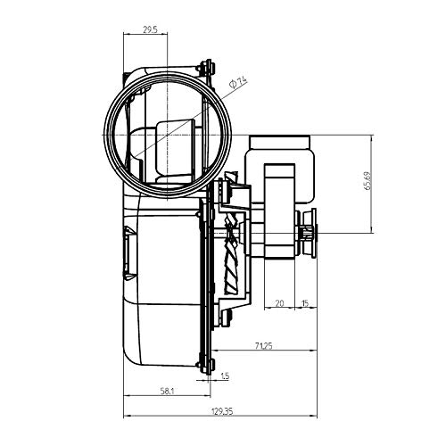 Easyricambi ASPIRATORE ESTRATTORE FUMI STUFE Pellet EMMEVI VFC1 260656X Ventola 150mm
