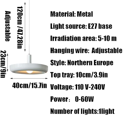 Lampe suspendue industrielle E27 résolvant le manque d'éclat des salons - 7