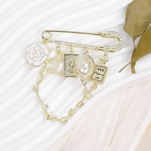 Fashion Pearl Brooch Number 5 Vintage Rhinestone Brooches Pins For Women Wedding/Bouquet/Banquet Jewelry (Pearl Brooch Pin #1) #TOP5