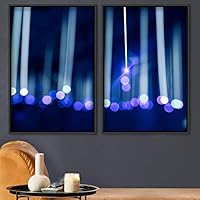 2 Piece Framed Canvas Wall Art Abstract Colorful Art Lights Canvas Prints Home Artwork Decoration for Living Room,Bedroom - 16