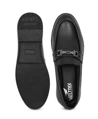 Image of VELTRIX Men's Premium Patent Leather Finish Formal Loafers | Horsebit Buckle Slip-On Shoes | Comfortable Office, Party, Wedding & Business Dress Shoes Aldo Plain Softy
