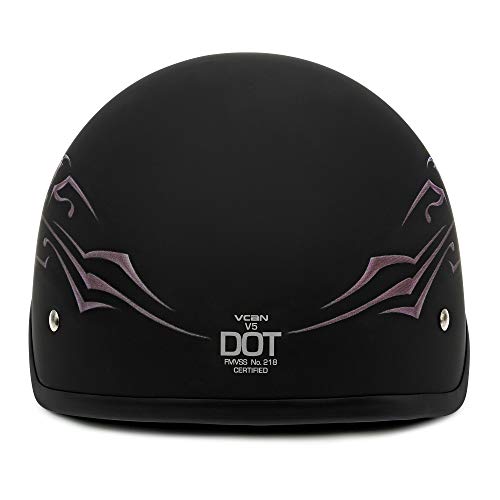Vcan Cruiser Intricate Butterfly Motorcycle Half Helmet (Flat Black, Small) #TOP4
