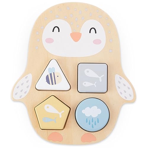 mamabrum Holzspielzeug-Set - Motorikschleife, Sortierbrett & Stapelspiel für Baby & Kleinkind ab 10 Monate - Montessori-Lernspielzeug zur Förderung der Motorik (6-teilig)