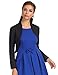 Belle Poque Lady Long Sleeve Bolero Jacket Cropped Shrug Bolero Cotton Cover Up (Black,M)