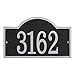 Whitehall Personalized Cast Metal Address Plaque - Custom House Number Sign - Arched Rectangle (12" x 7.25") - Black with Silver Numbers