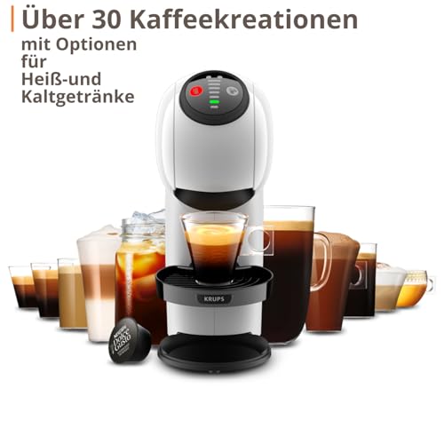 NESCAFÉ Dolce Gusto Genio S Basic von Krups, kompakte Kapselkaffeemaschine, 15 Bar Druck , 0,8 Liter Kapazitat, Eco-Mode, automatische Entkalkungswarnung, weiß, ‎KP2431 2