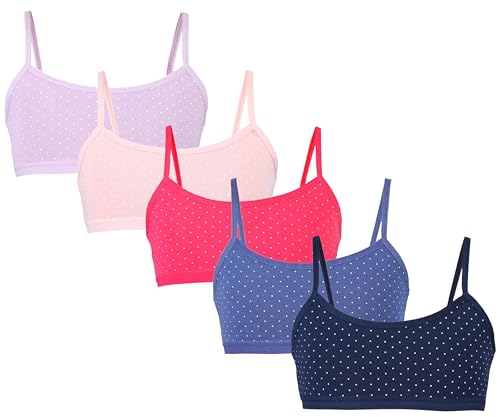 TupTam Mädchen Bustier mit Spaghettiträger 5er Pack, Farbe: Punktemuster...