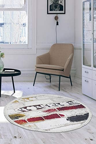 dijidekor kaymaz taban dijital yuvarlak hali salon banyo koridor mutfak halisi tgl 01 beyaz 80x80 amazon com tr ev ve yasam