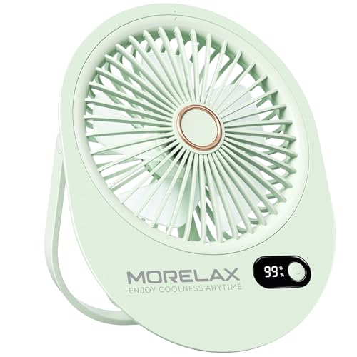 Image of Mini USB Desk Fan Rechargeable Ultra Quiet 180° Folding 6 Speeds Small Fans