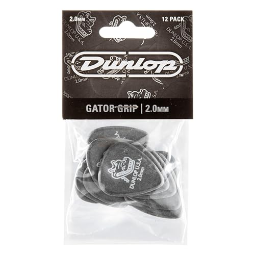 JIM DUNLOP 417P2.0 Grip®, Black, 2.0mm, 12/Player's Pack