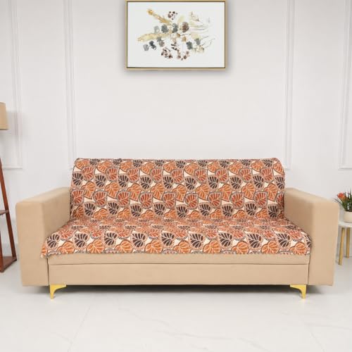 Image of Homerz Premium Printed Quilted Velvet Sofa Slip Cover Protector, Sofa Mat, Exact Size, Antislip Cover (Bloomora, 3 Seater, Full)