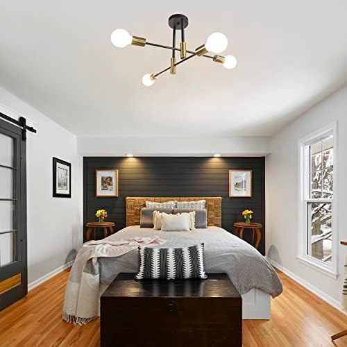 Hudi Fyier Modern Chandelier Light Fixtures, Creative Semi Flush Mount Ceiling Light, Pendant Lighting for Living Room Bedroom Dining Room Kitchen Office (4-Light)