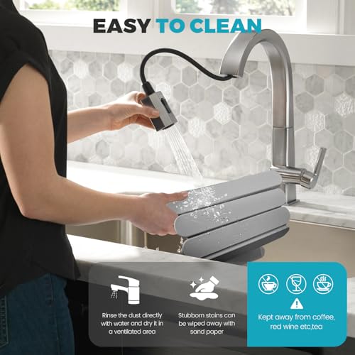 Extral Large Quick Dry Stone Drying Mat for Kitchen Counter,28"(L)x16"(W) Collapsible Eco-Friendly Absorbent Diatomaceous Earth Mat for Dishes Cups,Dish Drying Mats (Medium gray-Ellipse, 28x16 inch) by Cnbnd - Image 4