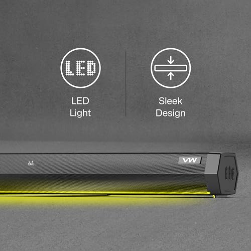 Image of VW Hunter Bar | 160W Soundbar | 2.1 Channel Home Theatre | Deep Bass from 6.5 inch Subwoofer | Multiple Connectivity | 4 EQ Modes | Sleek Remote & LED Light (Black)