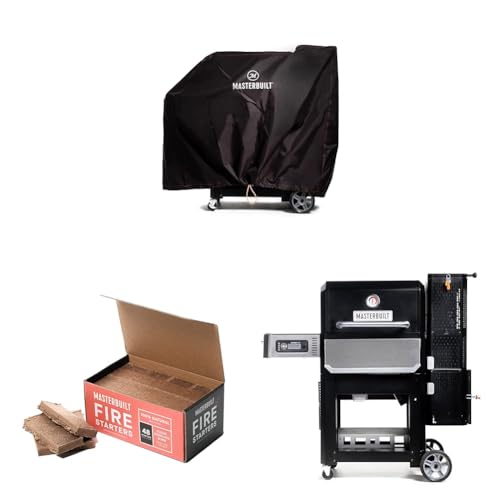 Masterbuilt MB20080221 Gravity Series 800 Digital Charcoal Griddle & Fire Starters, 48 Count & MB20040221 Gravity Series 800 Digital Charcoal Griddle, Grill and Smoker Combo, Black