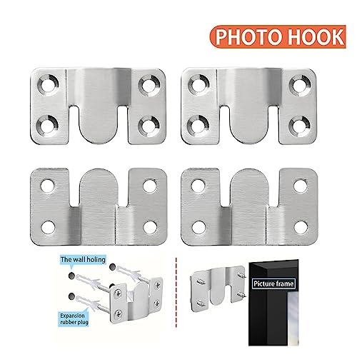 Image of Interlock Hanging Buckle,wall brackets, 2 /4pcs Headboard Wall Picture Hanger Display Hook Stainless Steel Interlocking Flush Mount Bracket Photo Frame Hardware ( Color : 4pcs , Size : 30*53mm ) ( Colo