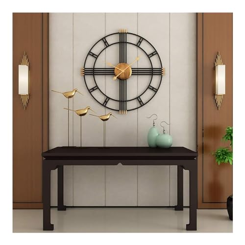 Horloge murale muette en fer style nordique de 50 cm pour salon moderne