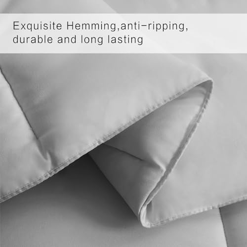 Image of COHOME California King Size Warm Comforter - All-Season Duvet Insert | Quilted Down Alternative Comforter,Luxury Hotel GentleSoft, Anti-Clump Tech & 8 Tabs,Light Grey 96 inch x 104 inch