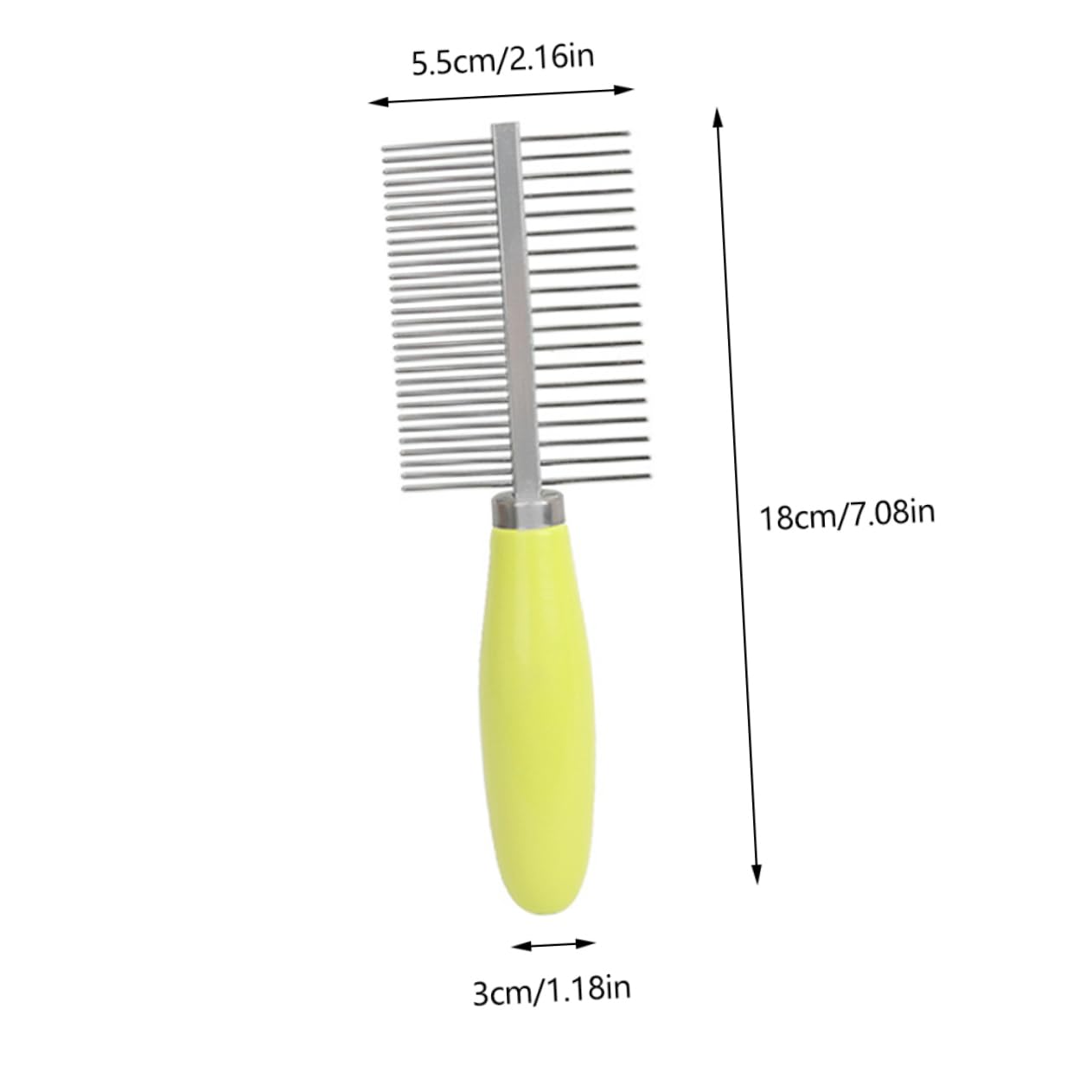 CIYODO Cat Comb Pet Hair Comb Metal Plastic Double-sided for Pet Grooming Yellow