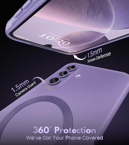 Image of DIZORO Samsung A57 Case, Compatible with Mag Safe Back Cover, Matte Luxury Metallic Luster Flexible TPU Wireless Charging Shockproof Case with Camera Protector (Metallic Silver)
