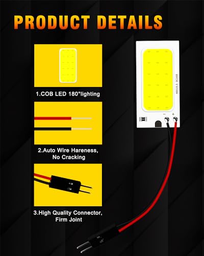 Panel LED COB 18-SMD para Auto, Luz Interior De Techo 40x20mm miniatura 3