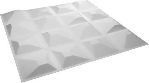 Miniatura 6 de Ekena Millwork WP20X20TNWH-CASE-12 19 5/8 pulgadas de ancho x 19 5/8 pulgadas de alto Tristan EnduraWall Decorativo 3D Panel de pared Cubiertas 32.1