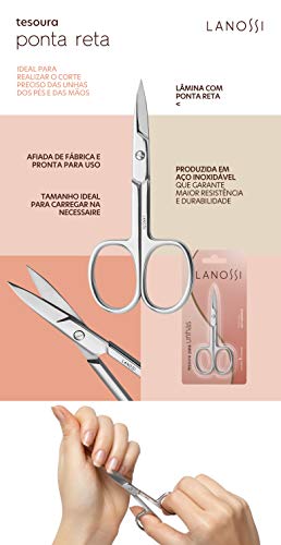 Lanossi Beauty & Care Tesoura Em Aço Para Unhas Ponta Reta Silver