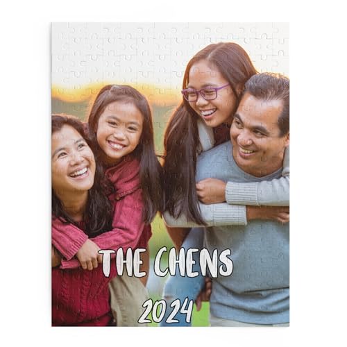 Hiding Place Boutique, Handmade Annual Family Photo Personalized Jigsaw Puzzle, Add Your Image Picture 30-1014 Piece Custom Game Dad Mom Sibling Cousin Child Kid Birthday Thank You Gift Christmas