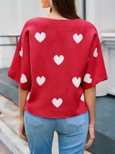 Image of Cicy Bell Womens Half Sleeve Sweaters Oversized Boat Neck Knitted Pullover Sweater Trendy Casual Loose Fit Fall Tops