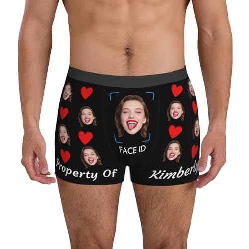 Custom Mens Boxers with Face Funny Photo Underwear Customized Boxer Briefs for Husband Boyfriend