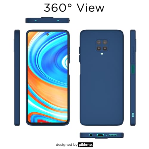 Image of Outlouders Back Cover for Redmi Note 9 Pro /Note 9 Pro Max /Poco M2 Pro /Note 10 Lite | Camera Protection | Durable Soft Matte Silicone Bumper Case (Blue)