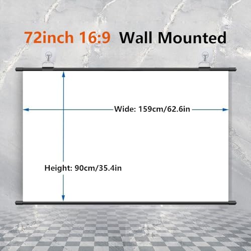 Pantalla Manual para Proyector de 72 pulgadas 16:9 miniatura 2