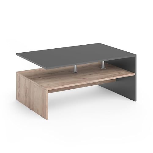 Vicco Tavolino da salotto Amato, Rovere antracite/sabbia, 90 x 60