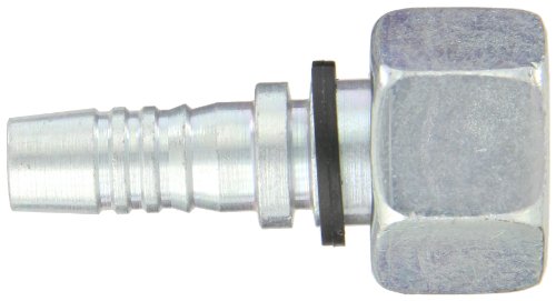 Image of Aeroquip 1S12DS8 Carbon Steel Global Crimp Hose Fitting DKO Female Swivel, Heavy Duty, Straight, 1 /2 inch Hose ID, 14 mm Tube Size