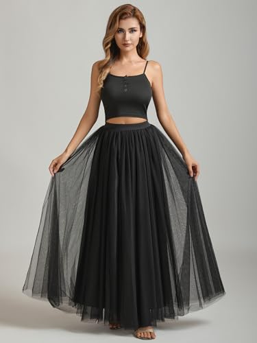 A line Tulle Skirt Long Maxi for Party Prom4